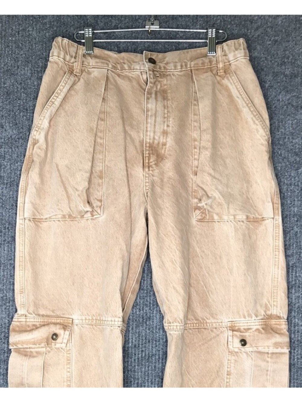Free People We The Free Marx Slouchy Cargo Washed brown tan BOHO Jeans Size 29 - Picture 4 of 8